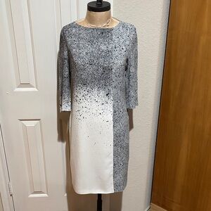 Boss Black and White Long Sleeve Dress